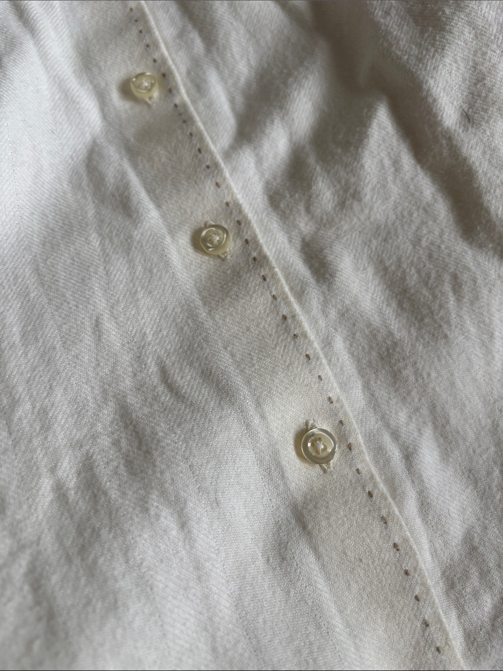 Lands End Portuguese Flannel Shirt Women’s Cotton Button Up Ivory Cream Size 2X - Picture 6 of 10